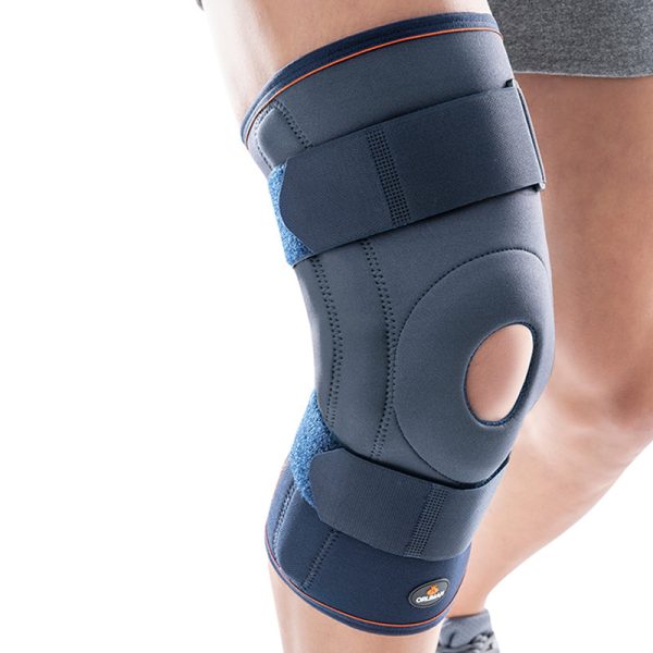 RODILLERA ARTICULADA DE NEOPRENO CON RÓTULA ABIERTA Y CINCHAS DE SUJECIÓN